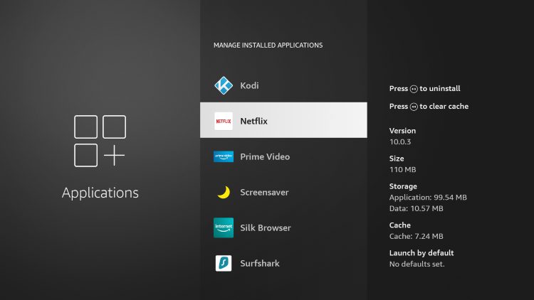 Locate and click Netflix.