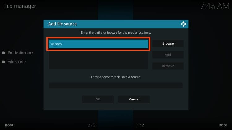 click none for quicksilver kodi addon