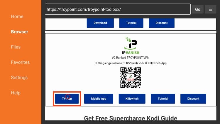click TV app for IPVanish on Firestick