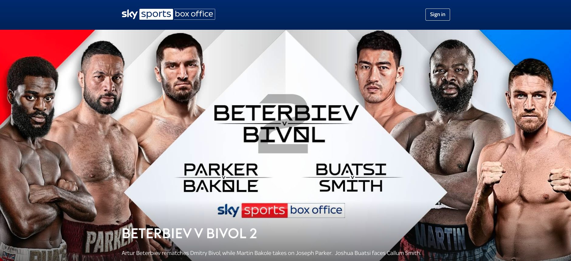 Sky Sports PPV Website