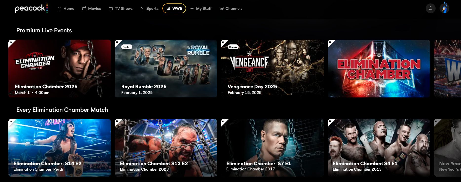 Peacock TV Website