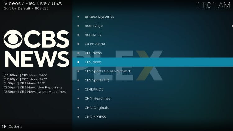 Plex Live Kodi Addon