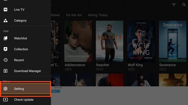 select settings