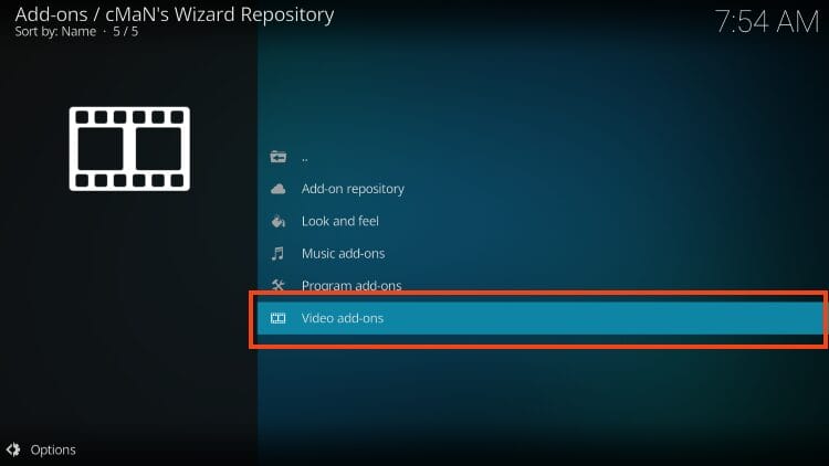 click video addons