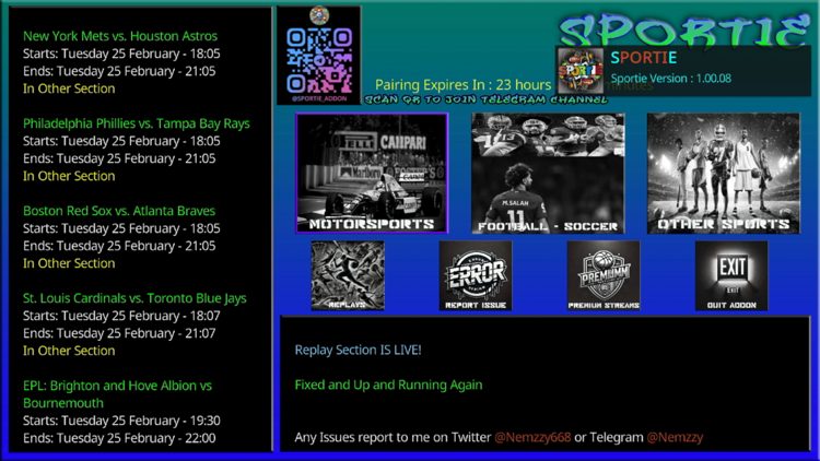 Addon sportivo