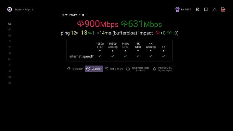 Ugoos SK1 Download/Upload Speeds