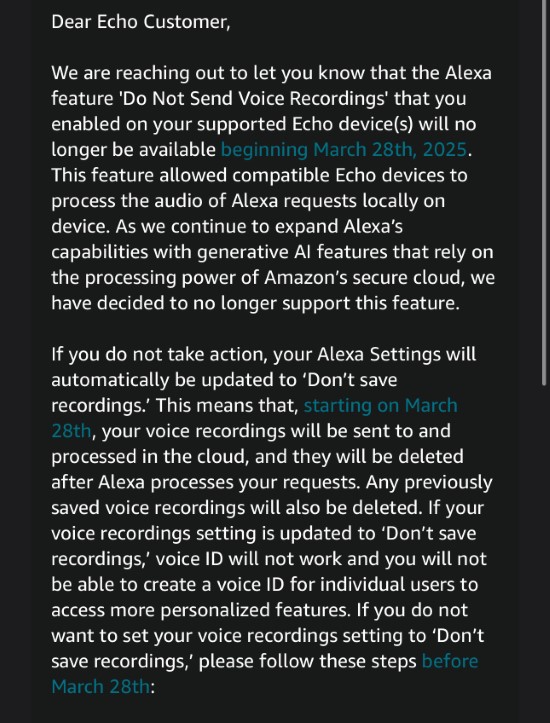 amazon email to alexa customers