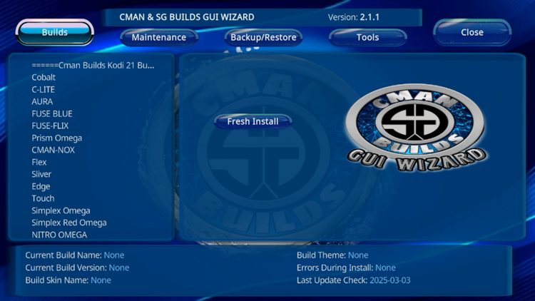 Click Builds.