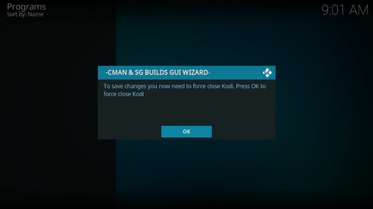 Click OK.