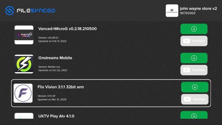 FileSynced Interface