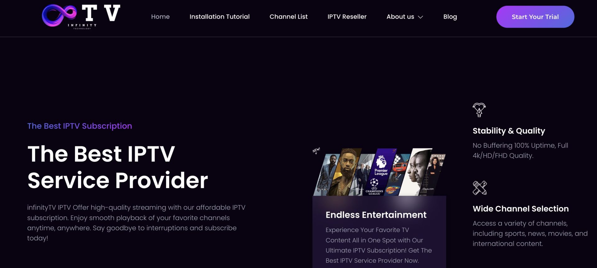 InfinityTV website
