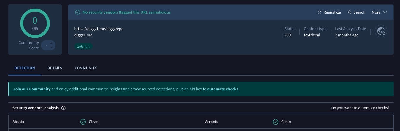 Scanare VirusTotal Build Kodi
