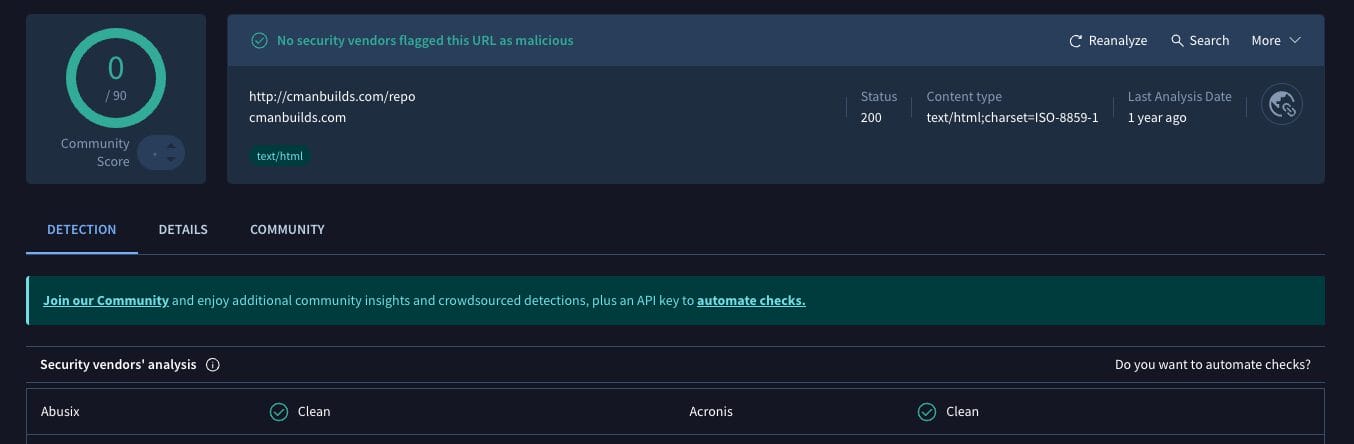 Kodi Man Build VirusTotal Scan