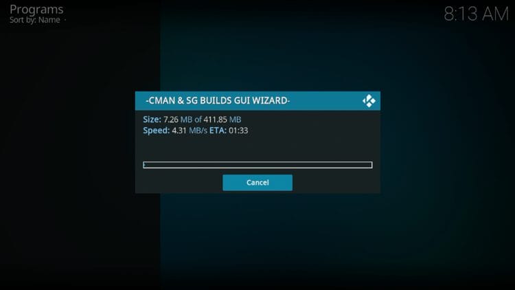 Wait for your build to download.