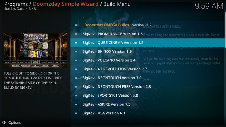 Locate and select Qube Cinema.