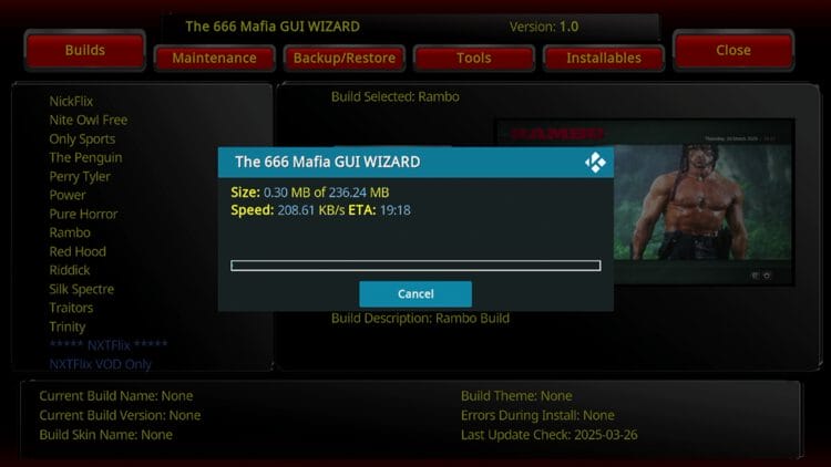Wait for your build to download.
