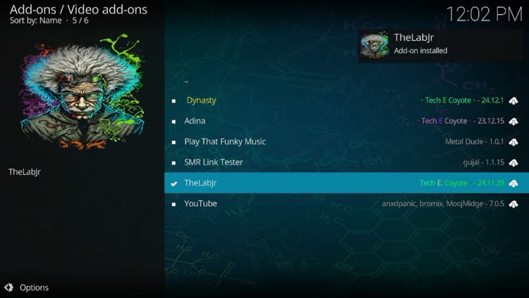 Wait a minute or two for the add-on to fully install