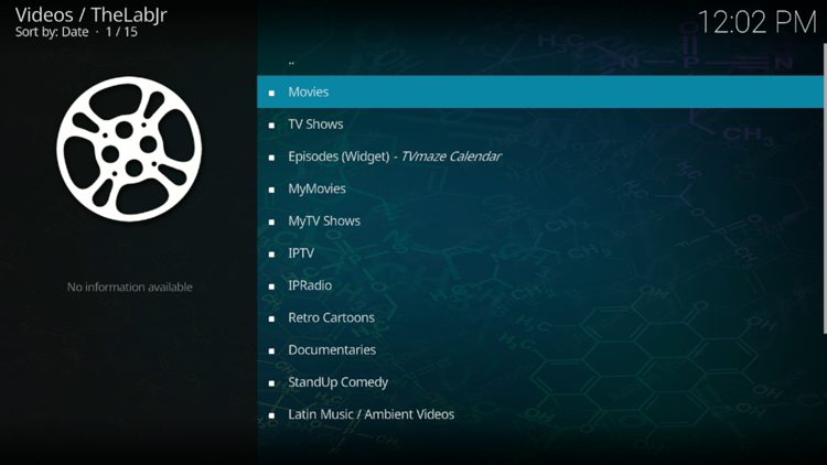 You have successfully installed the TheLabjr add-on for Kodi