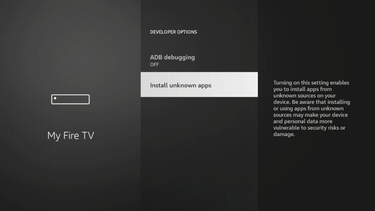 Click Install unknown apps.