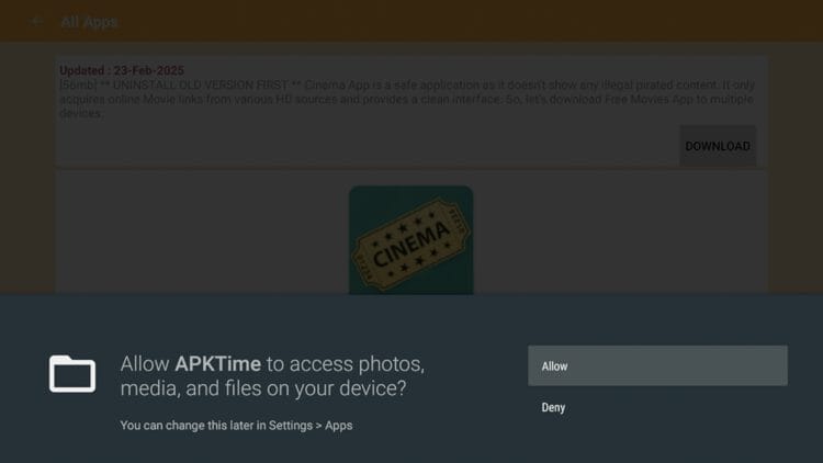Click Allow.