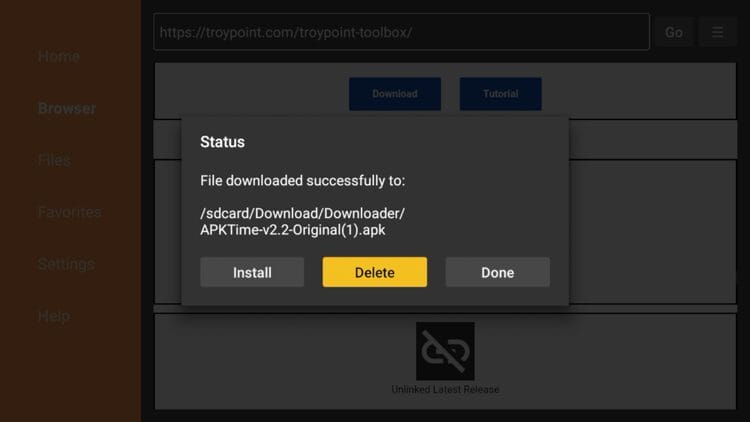 Delete the installation file.