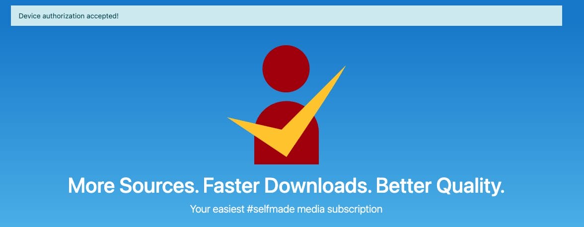 You should then see a "Device authorization accepted" message.
