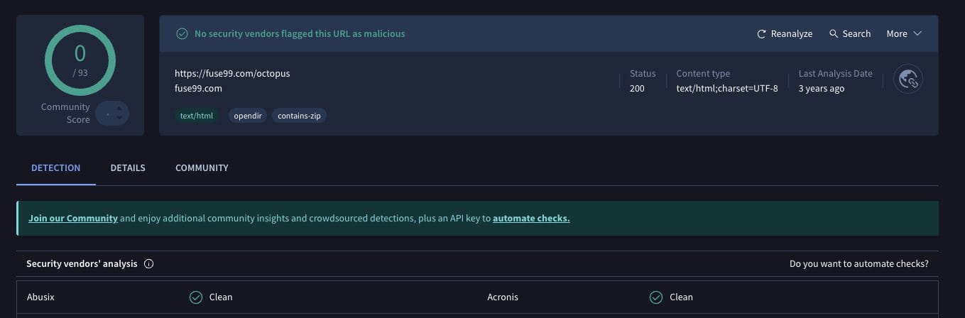 Alvin Kodi Add-on VirusTotal Scan