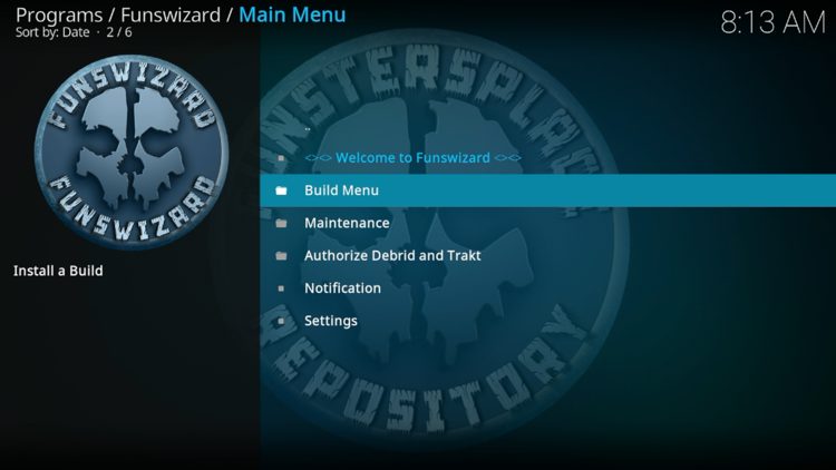 Choose Build Menu.