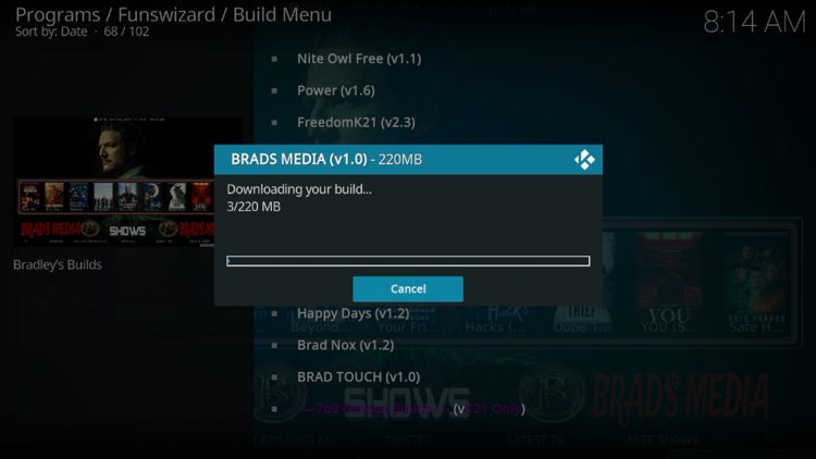 Wait for your build to download.