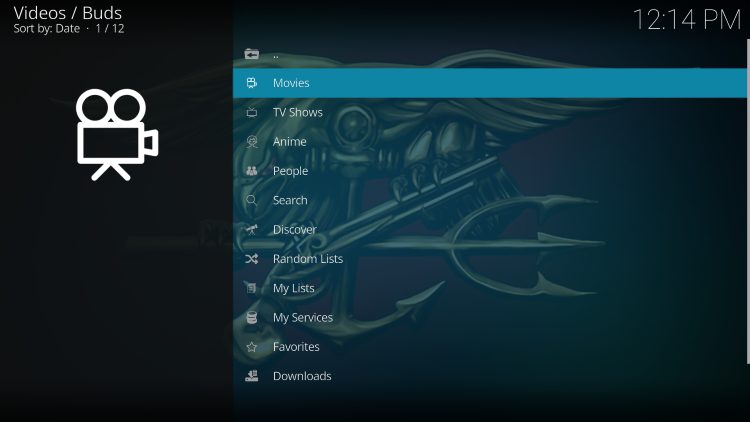 BUDS kodi home interface