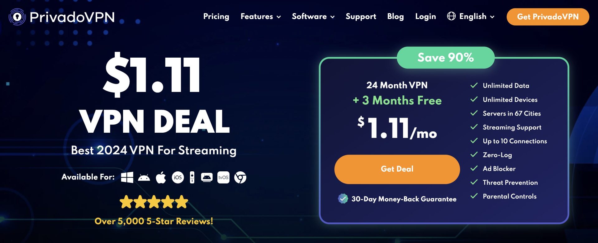PrivadoVPN Website