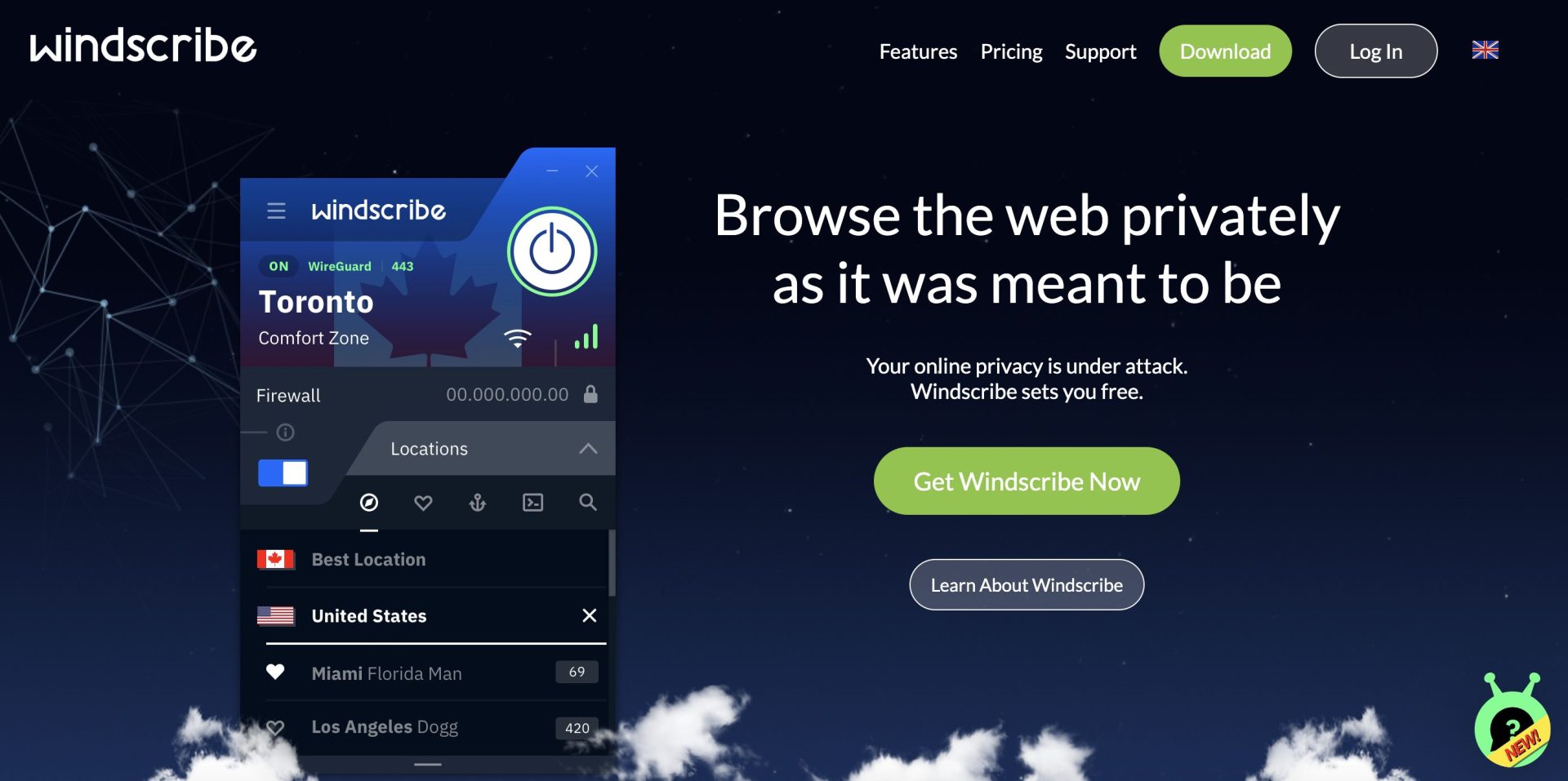 Windscribe Website