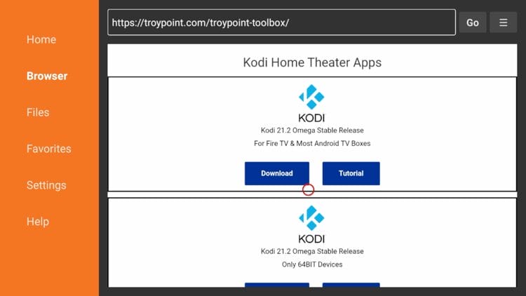 Scroll down and find the stable release of Kodi. Click Download.
