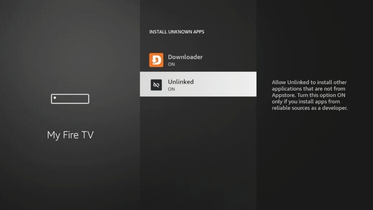 Prior to launching Unlinked, you will need to enable Install Unknown Apps within the developer options.