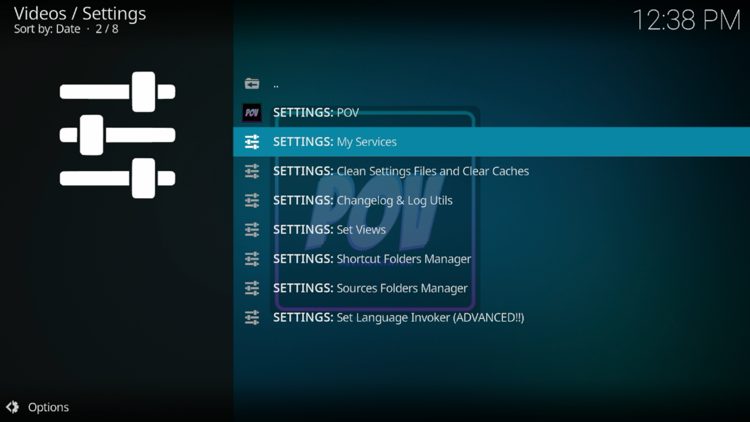 Click Settings: My Services