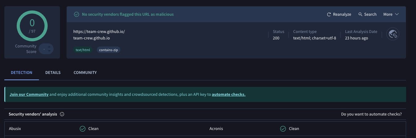 Purely Wrestling Addon VirusTotal Scan