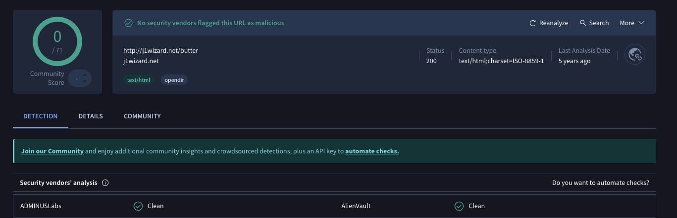 Sportz Add-on VirusTotal Scan