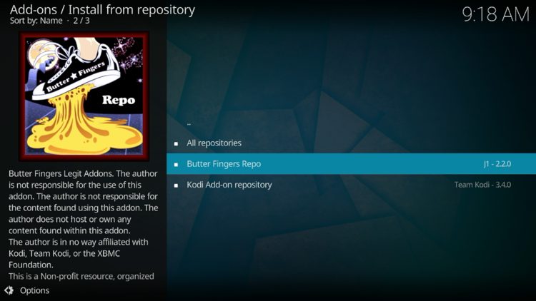 Then select the Butter Fingers Repo