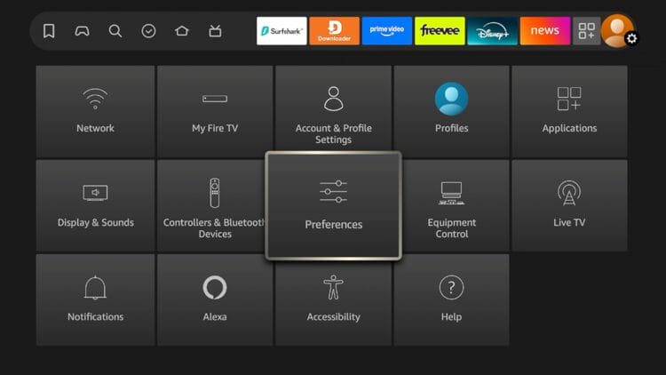 Hover over the Settings icon and click Preferences.Â