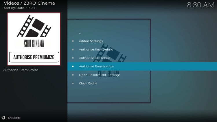select authorize premiumize