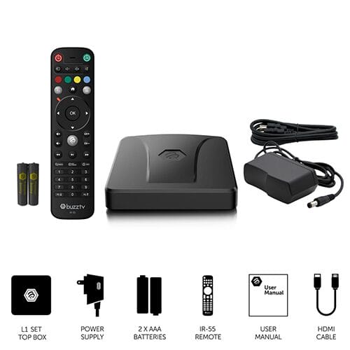 BuzzTV L1 Linux Player What's In The Box