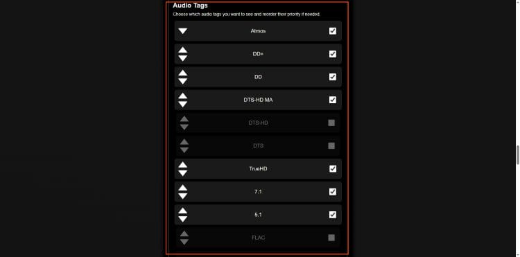 choose audio tags