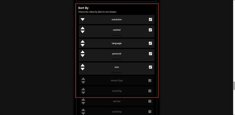 choose how to sort