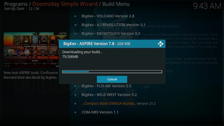 Wait for your build to download.