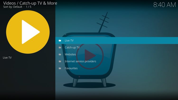 You have successfully installed and setup the Catch Up TV & More add-on.
