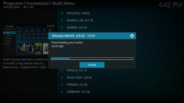 Wait for your build to download.