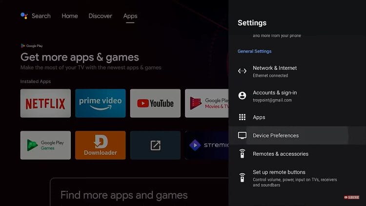 open device preferences