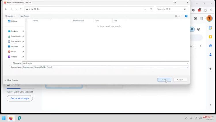 save to root file of your usb drive