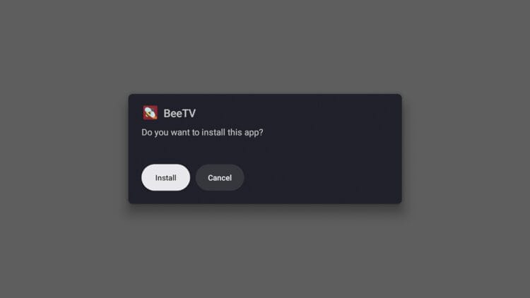 Then click the back button and you should get an option to install BeeTV. Click Install.