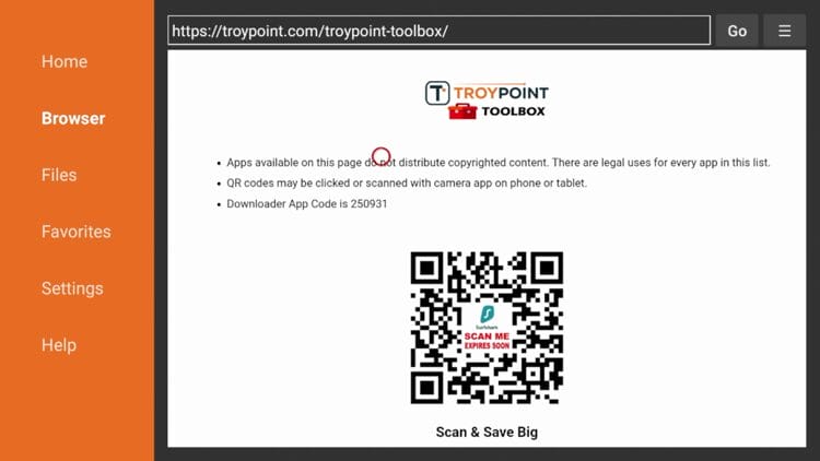 This brings you to the TROYPOINT Toolbox home screen.